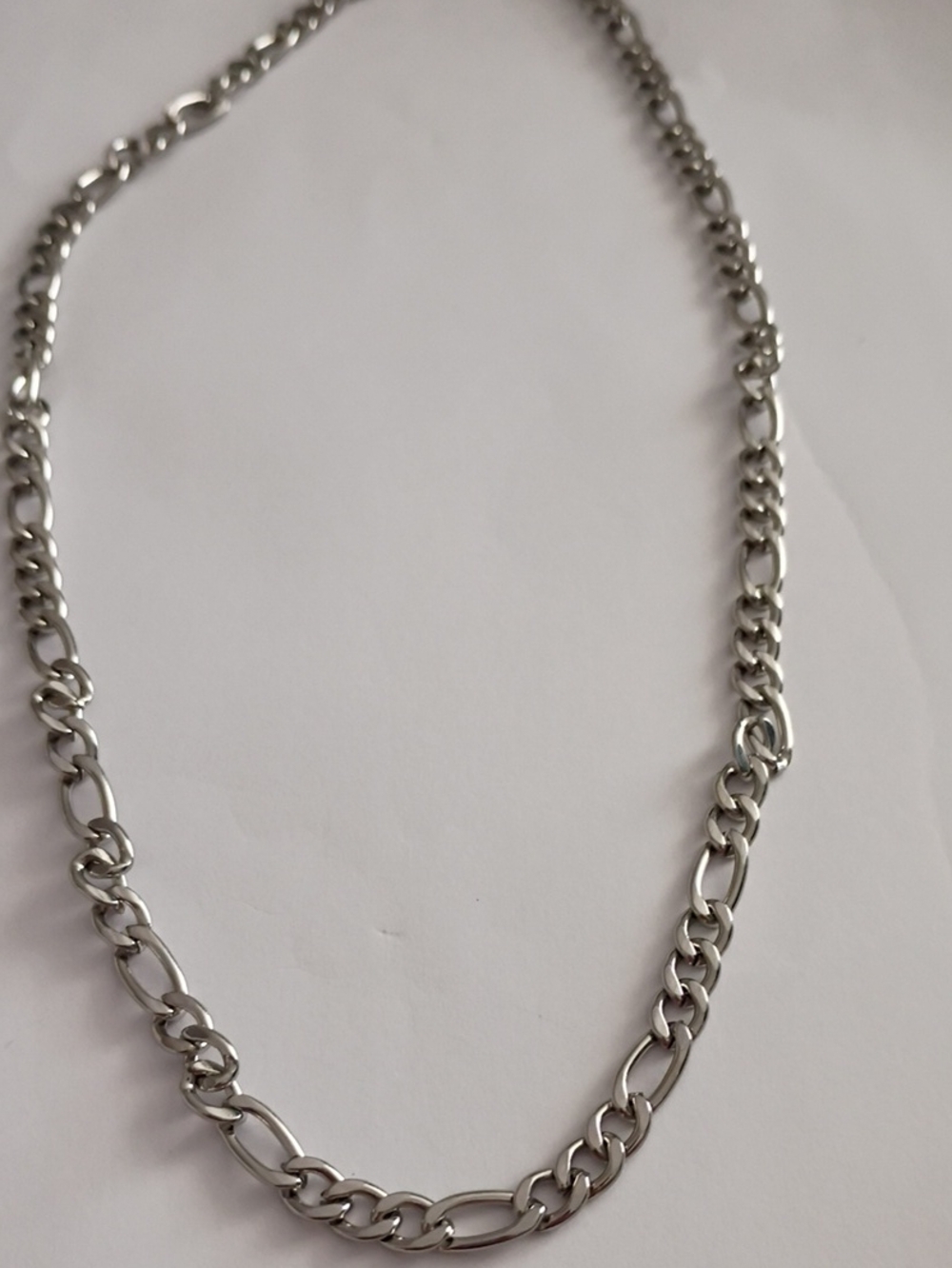 Sterling Silver-Tone Figaro Chain Necklace - Silver